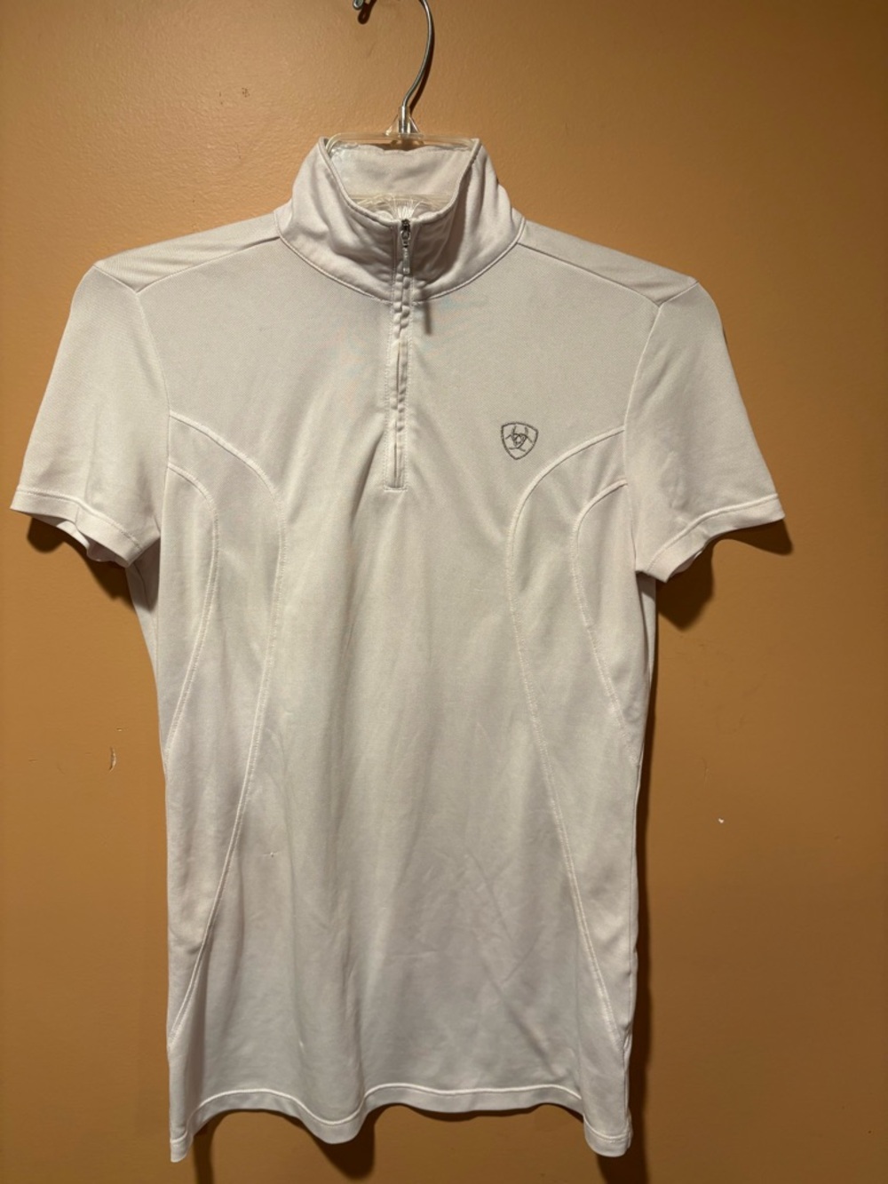Ariat White Short-Sleeve Quarter-Zip Performance Polo